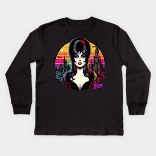 Elvira - Sunset Castle Magic Kids Long Sleeve T-Shirt